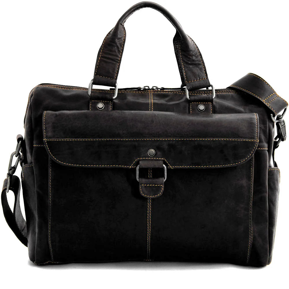 VOYAGER ZIPPERED BRIEFCASE WITH FRONT FLAP POCKET image 0