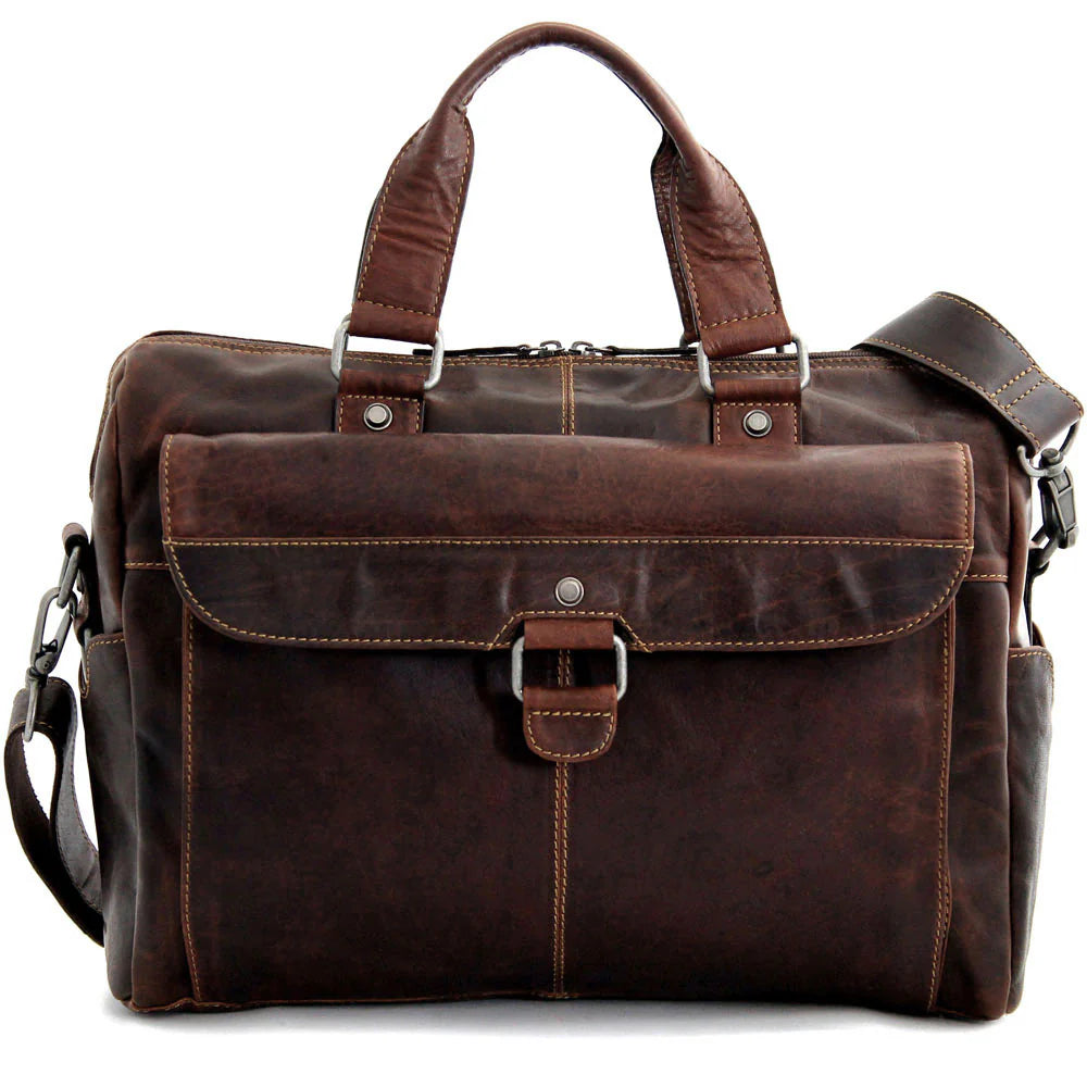 VOYAGER ZIPPERED BRIEFCASE WITH FRONT FLAP POCKET image 0