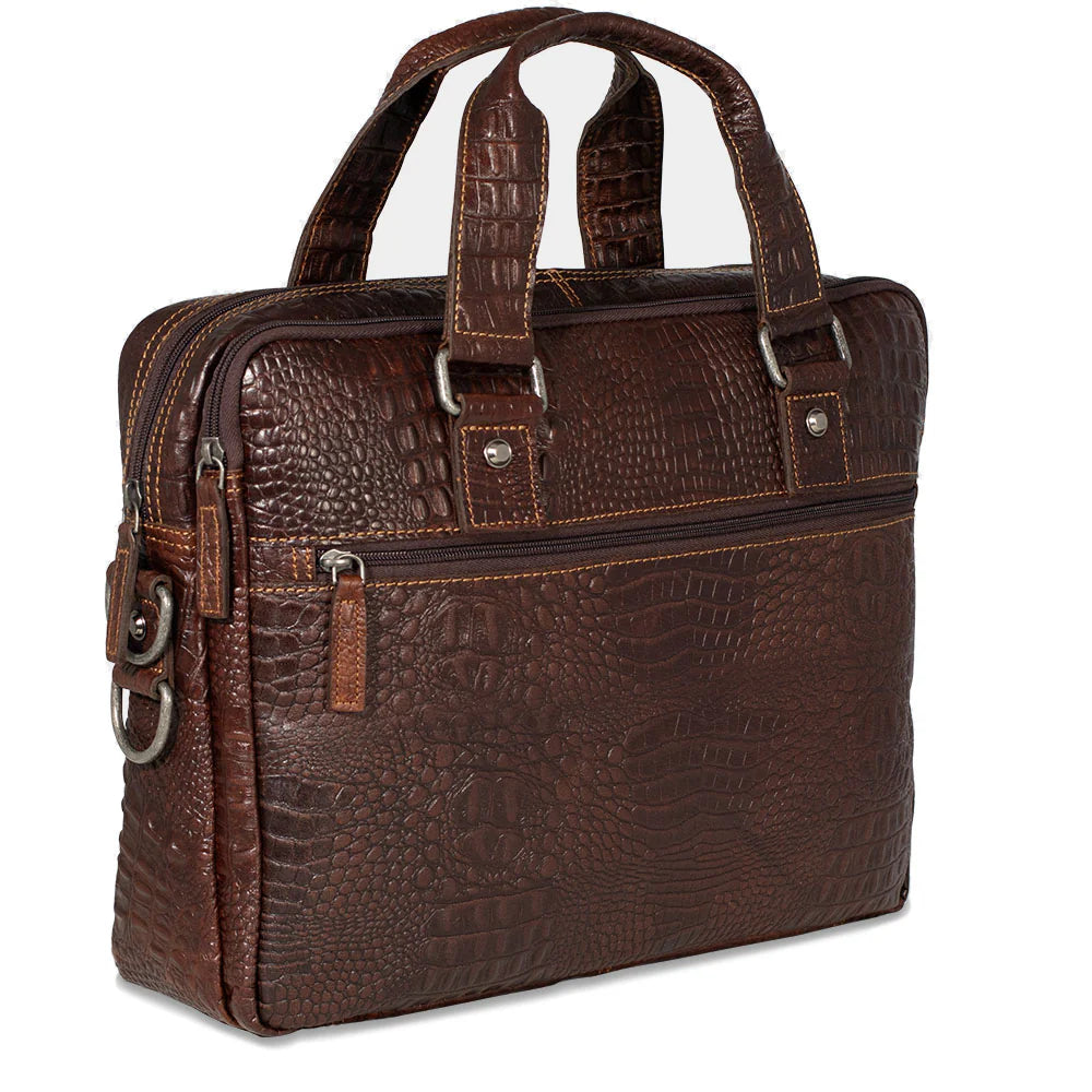 HORNBACK CROCO PROFESSIONAL ZIPPERED BRIEFCASE image 0